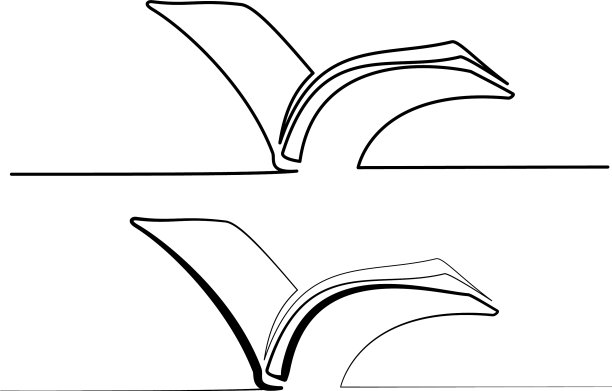 打开书图标标志连续画一条线图片下载