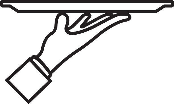 平面风格的服务员图标设计图片下载