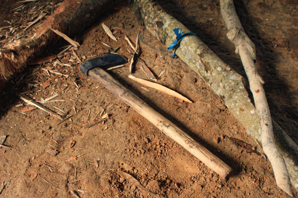 斧一种具有强烈艺术设计的斧头工具，用于劈柴和打猎图片下载