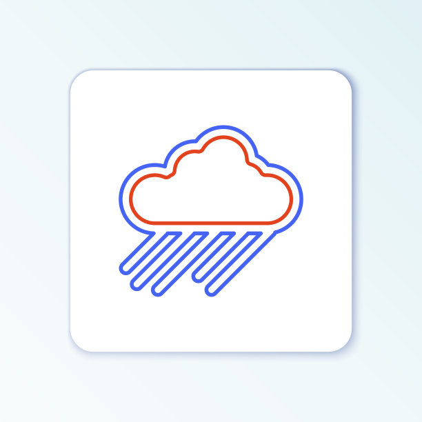 线云与雨的图标孤立在白色图片下载
