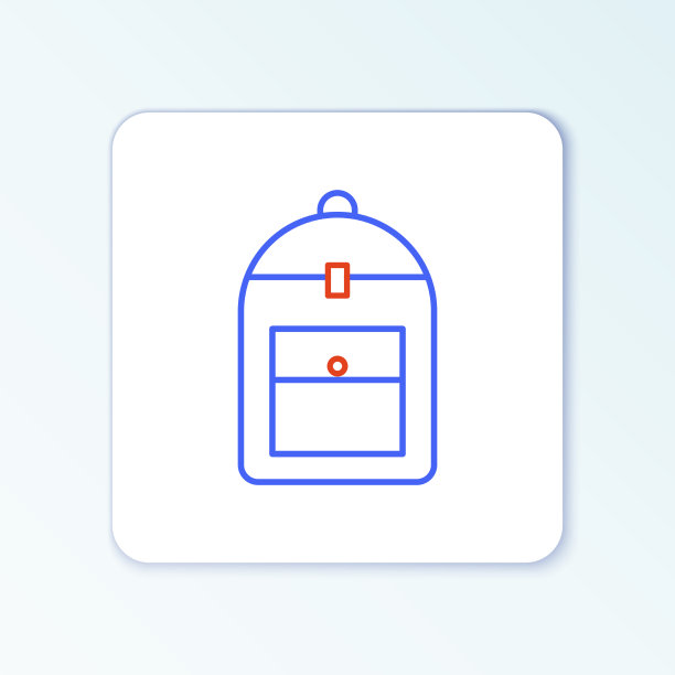 线背包图标孤立的白色背景图片下载