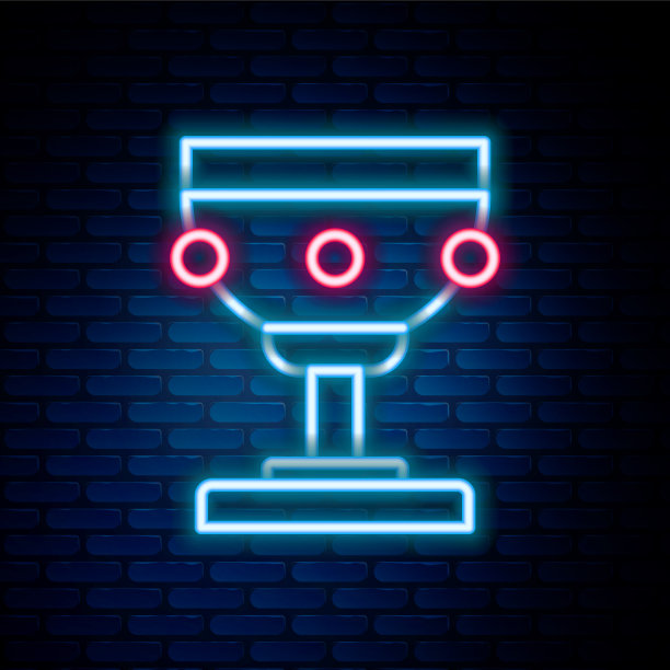 发光的霓虹线基督教圣杯圣像孤立图片下载