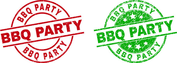 烧烤派对圆形密封与遇险表面图片下载