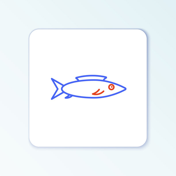 线鱼图标孤立在白色背景图片下载