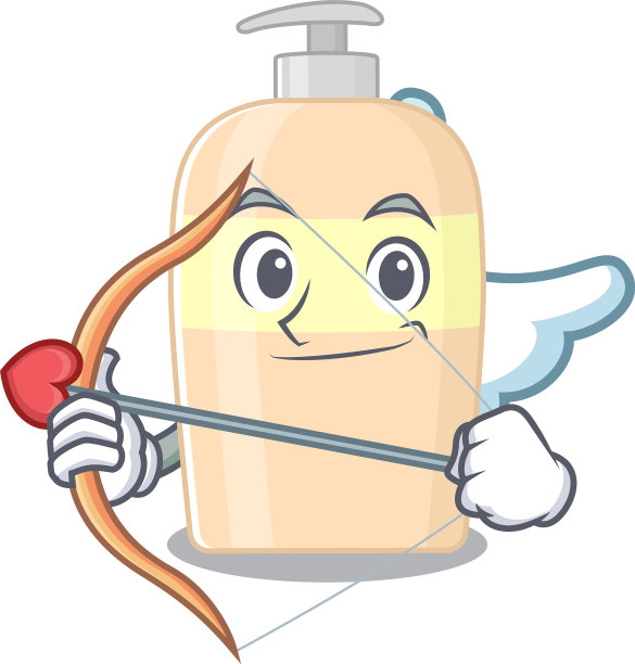 墨粉在甜蜜浪漫的丘比特卡通画图片下载