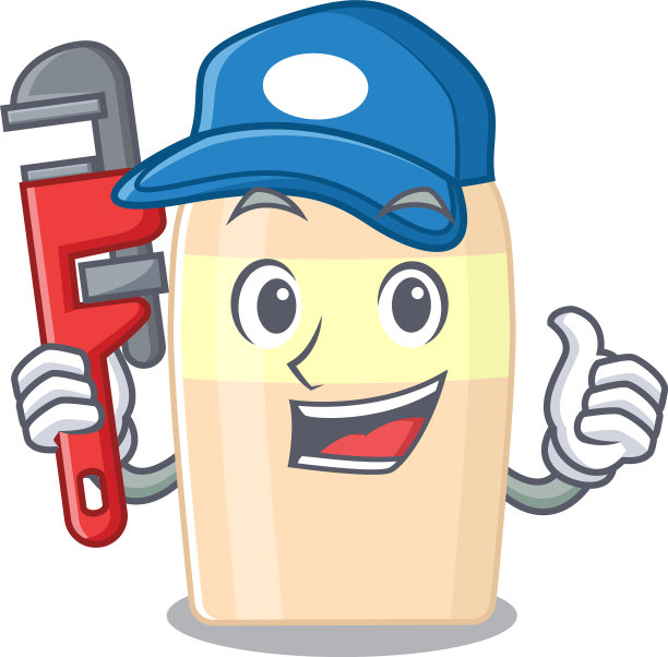 卡通人物设计墨粉作为水管工图片下载