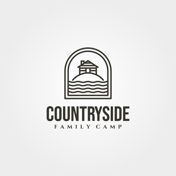 平房岛线艺术图标标志符号设计图片下载