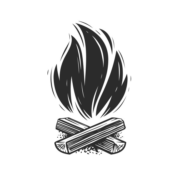 篝火象征壁炉火焰和柴火图片下载