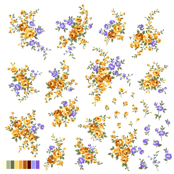 美丽的玫瑰插画素材收集，图片下载