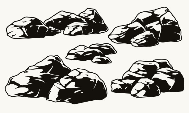 石头和岩石古董集图片下载