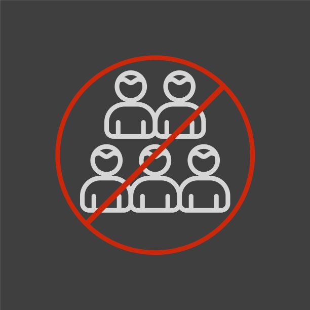 保持社交距离，预防病毒扁平图标图片下载