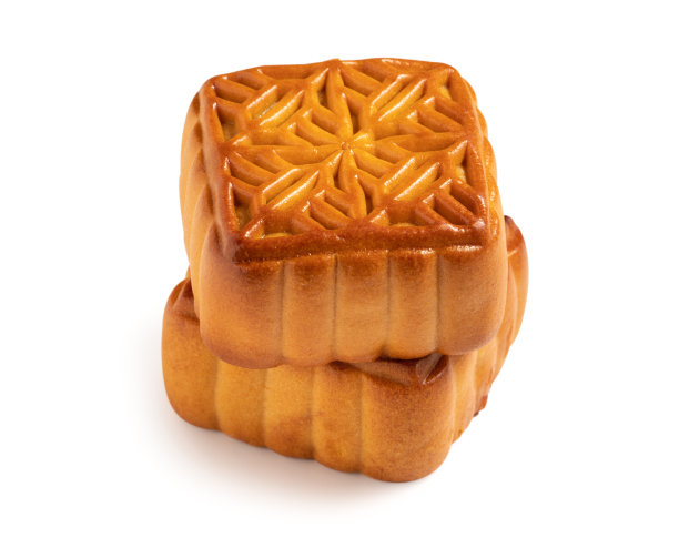 美味的月饼中秋食品孤立在白色的桌子背景。图片下载