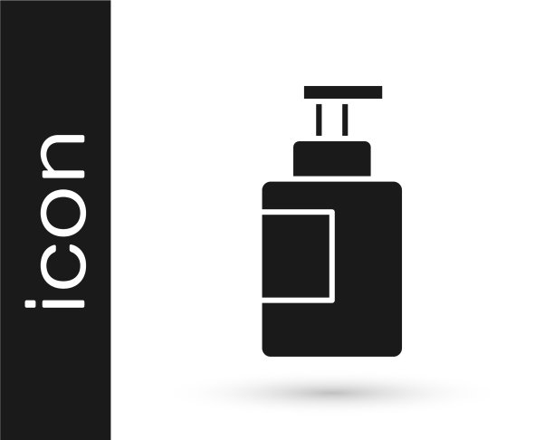 黑色洗手液瓶图标隔离在白色上图片下载