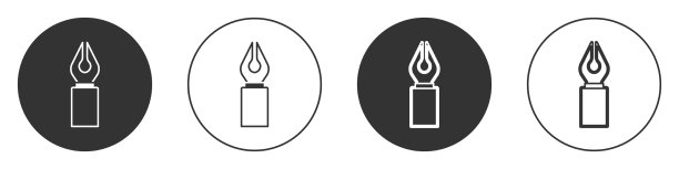黑色钢笔笔尖图标孤立在白色上图片下载