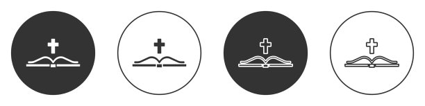 黑色圣圣经书的图标孤立在白色图片下载