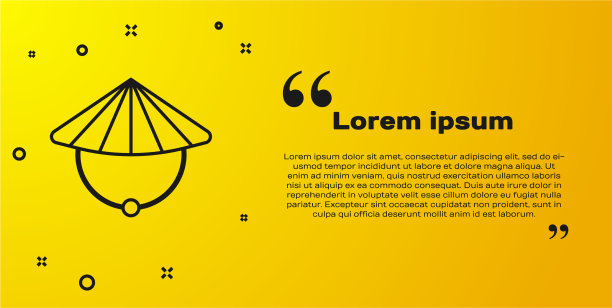 亚洲黑人或中国圆锥形草帽图标图片下载