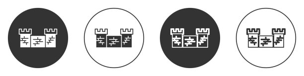 黑色长城中国标志孤立在白色上图片下载