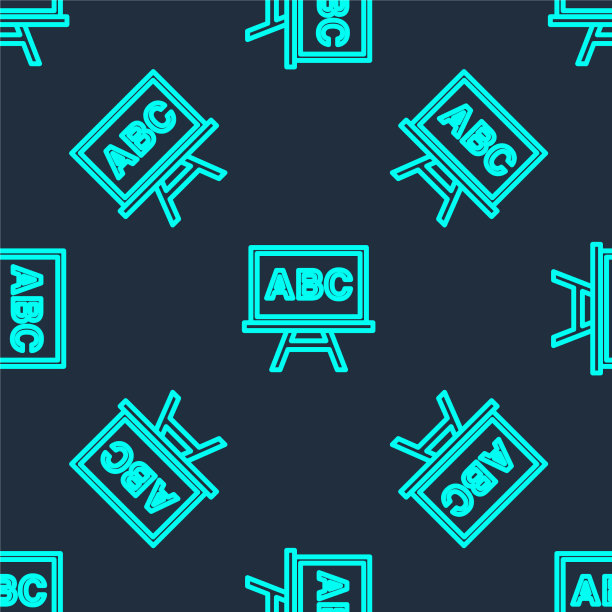 绿线黑板图标隔离无缝图片下载