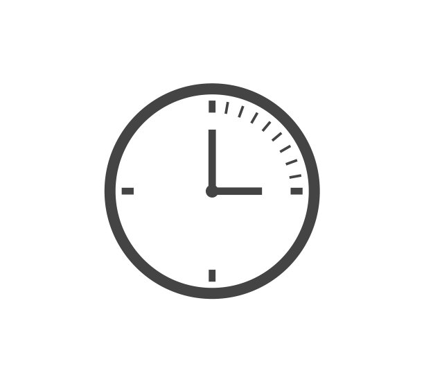 时钟图标上的白色隔离背景为您图片下载