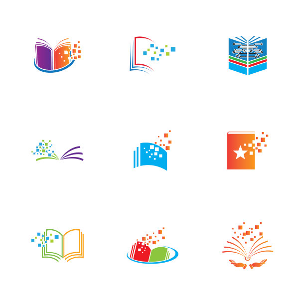 数字图书标识技术图标设计图片下载