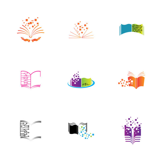 数字图书标识技术图标设计图片下载