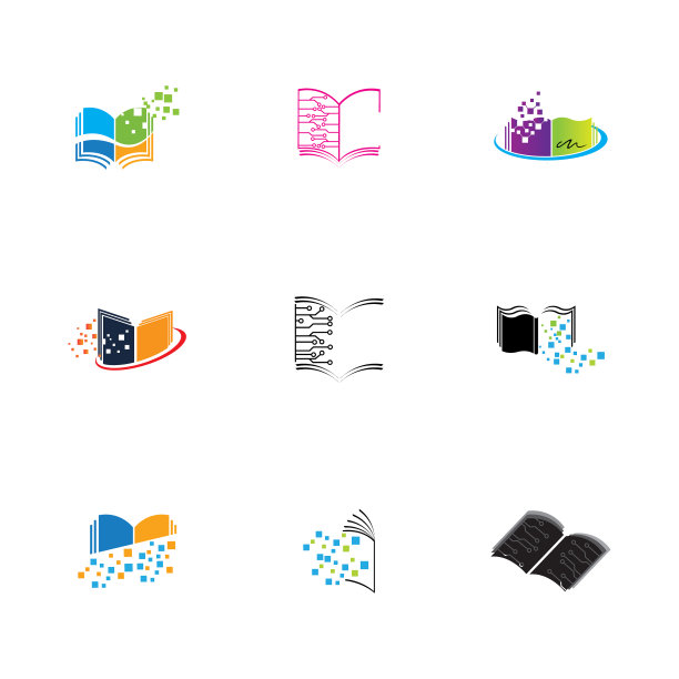 数字图书标识技术图标设计图片下载
