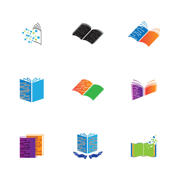 数字图书标识技术图标设计图片下载