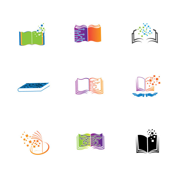 数字图书标识技术图标设计图片下载