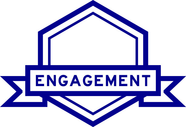 六角形复古标签旗帜在蓝色与图片下载