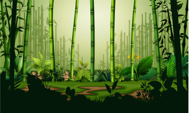 竹林景观背景图片下载