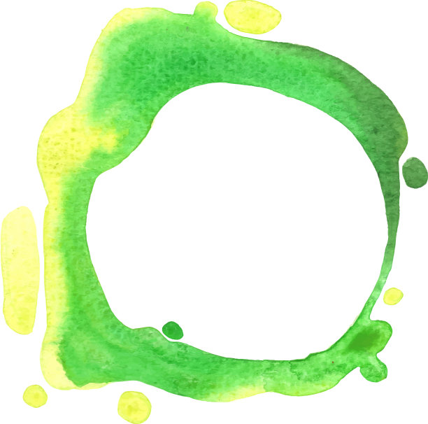 绿圈水彩作装饰图片下载