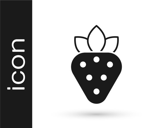 黑草莓图标孤立在白色背景图片下载
