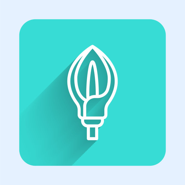 白色线百合花图标孤立与长图片下载