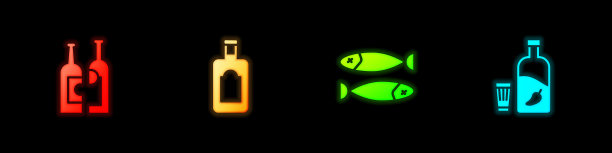 酒瓶子，威士忌瓶子，鱼干图片下载