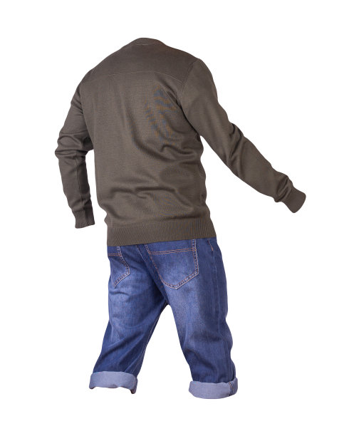 牛仔短裤和夹克与拉链孤立的白色背景。男人的牛仔裤图片下载