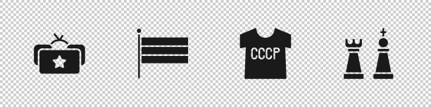 设置ushanka国家俄罗斯国旗苏联t恤图片下载