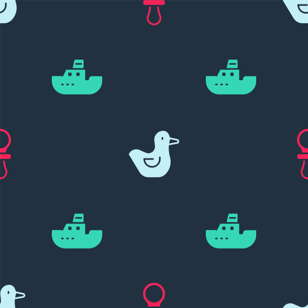 Set badummy安抚奶嘴橡胶鸭子和玩具船图片下载