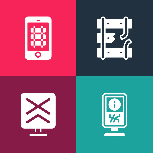 设置铁路道口波普艺术信息站图片下载