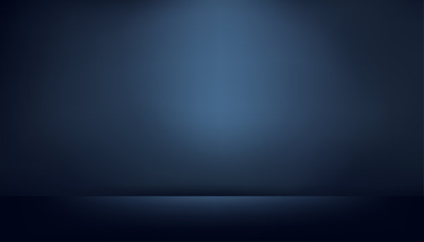 工作室房间在深蓝色的背景与复制空间，豪华画廊空房间，抽象的最小设计使用背景拍摄的产品介绍推广或销售图片下载