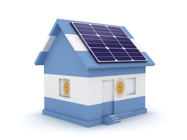 阿根廷国旗屋太阳能电池板可再生能源图片下载
