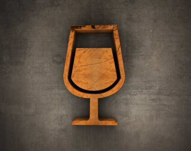 墙上的木制酒杯符号图片下载