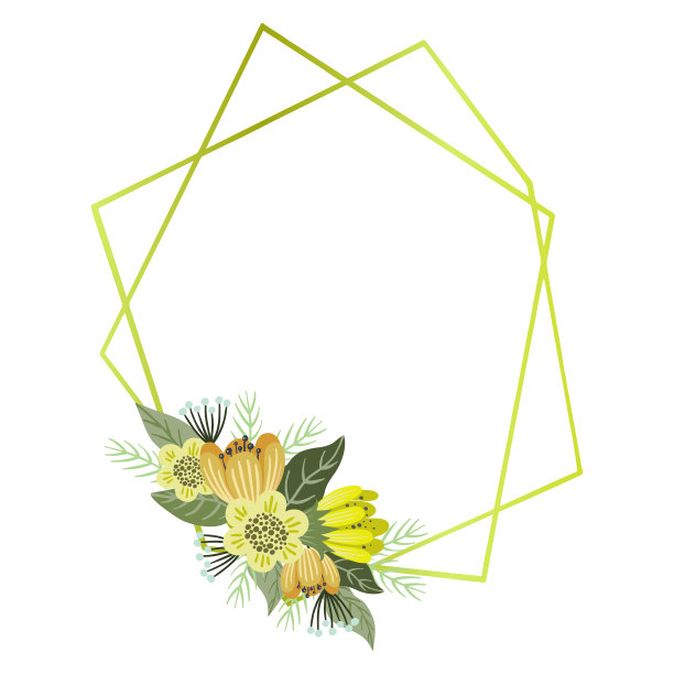 花的几何框架可爱的花图片下载