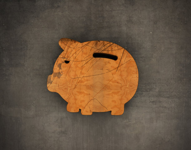 墙上的木制储蓄罐符号图片下载