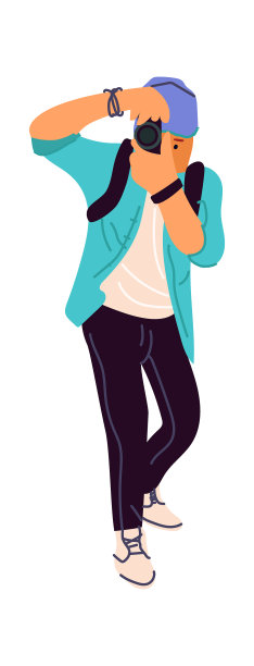 摄影师拍照卡通狗仔队图片下载