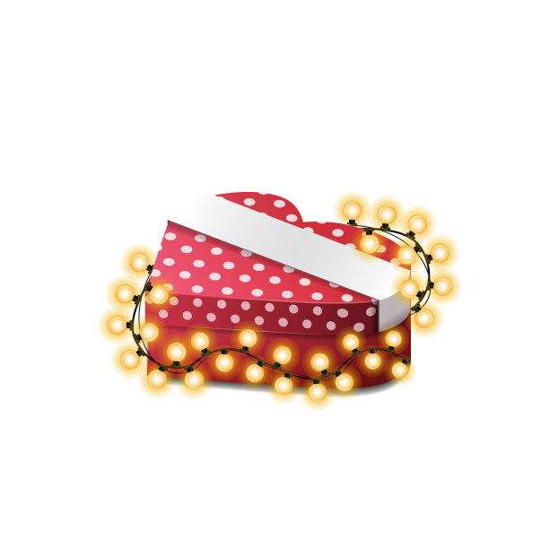 节日心形盒子孤立上白色图片下载