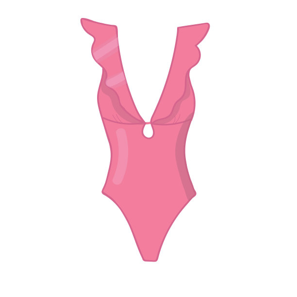 粉色女孩泳装手绘图片下载