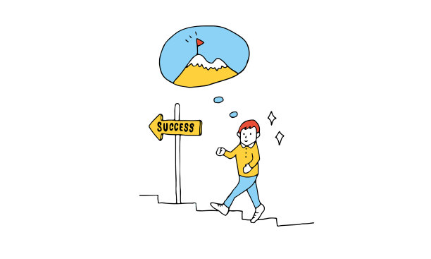 插图人攀登成功的阶梯。图片下载