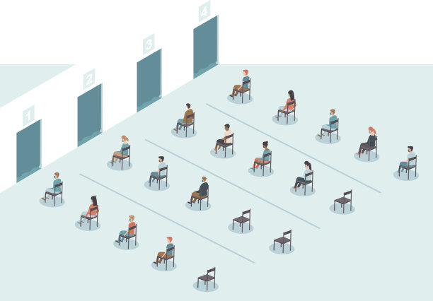 人们在排队等候Covid-19疫苗注射。免疫接种点。疫苗接种。图片下载
