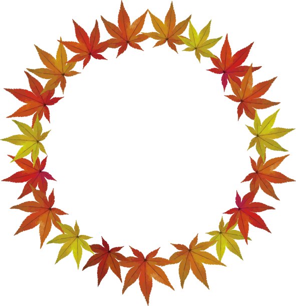 枫叶圆框图片下载