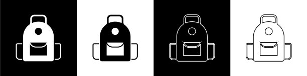 设置学校背包图标隔离在黑色和图片下载